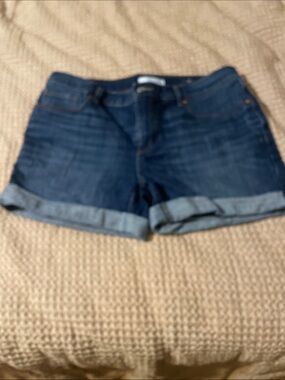 LOFT Dark Blue Denim Cuffed Shorts